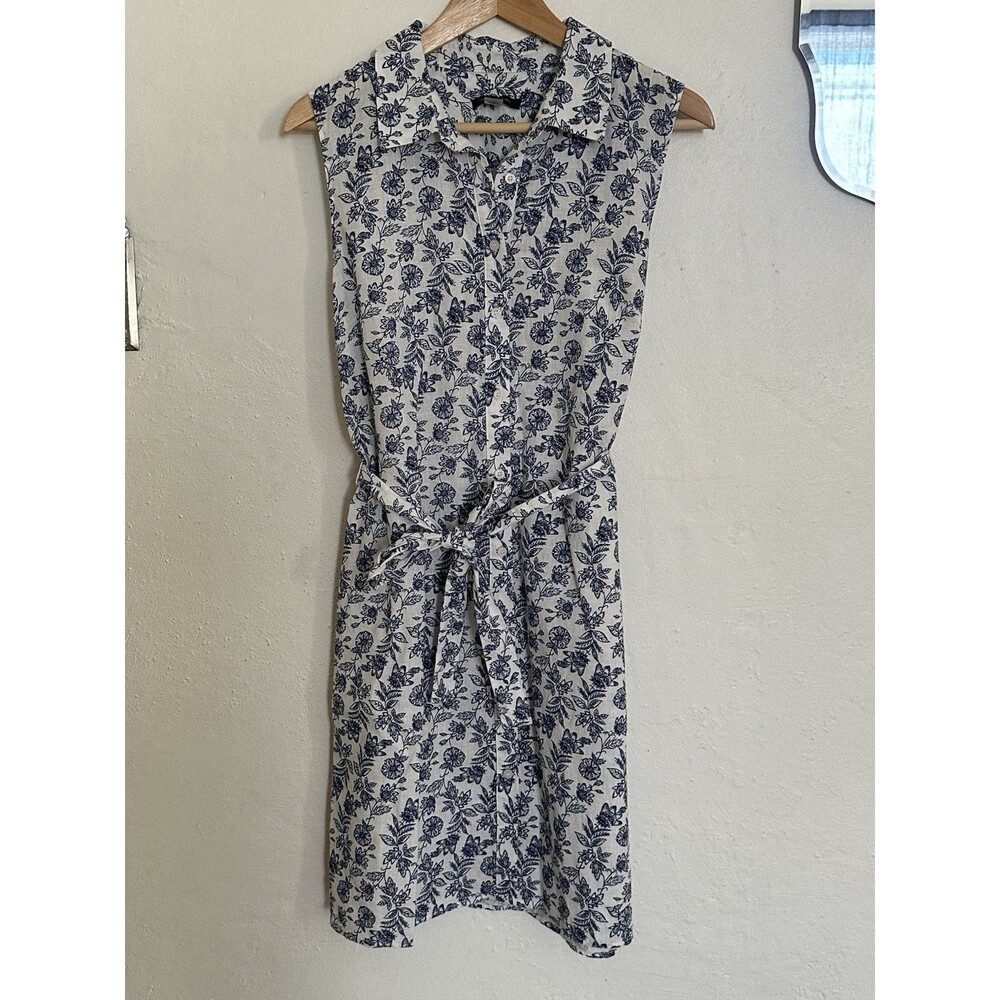 Tommy Hilfiger Sleeveless Button Down Dress W/ Belt and Pockets Womens Size 10